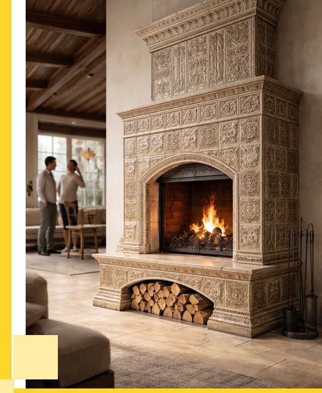 Купить изразцовый камин в Мичуринске от 258850 р. | ЭриданМчр