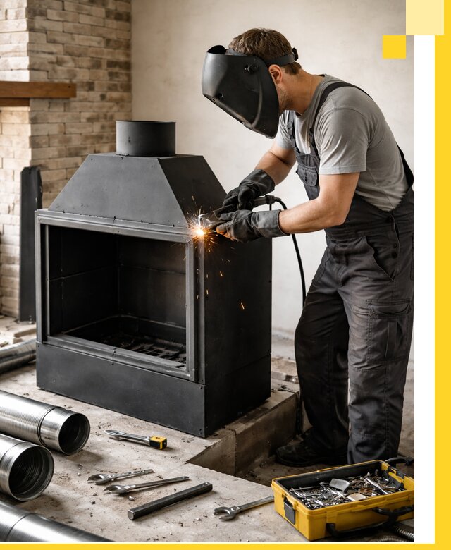 Продажа и установка металлических каминов в Мичуринске под ключ