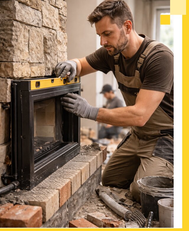 Дровяные камины под ключ в Мичуринске: монтаж, обустройство