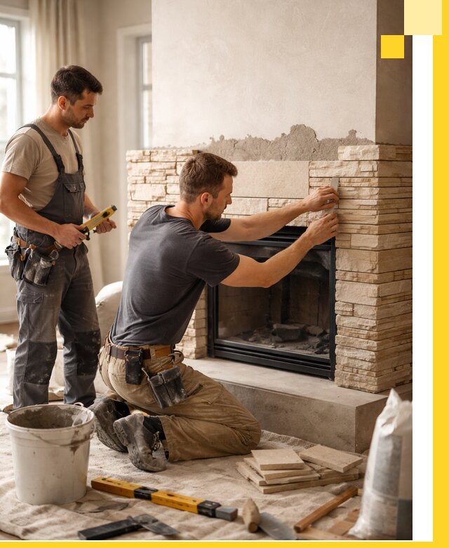 Установка и монтаж каминов для загородного дома в Мичуринске