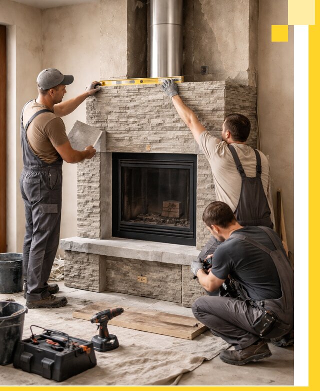 Профессиональный монтаж каминов под ключ в Мичуринске для дома