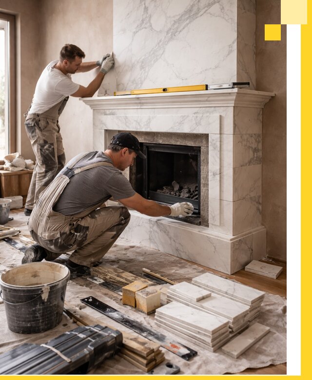 Отделка каминов в Мичуринске качественные облицовочные работы