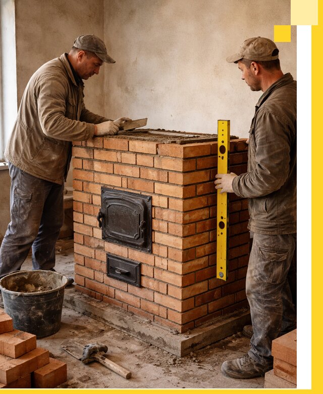 Отопительные печи под ключ в Мичуринске, установка и сборка