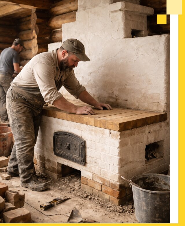 Проектирование и установка русской печи с лежанкой в Мичуринске