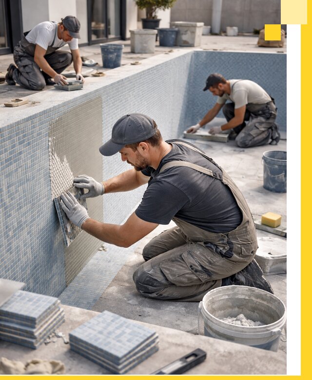 Облицовка бассейнов в Мичуринске плитка мозаика гидроизоляция