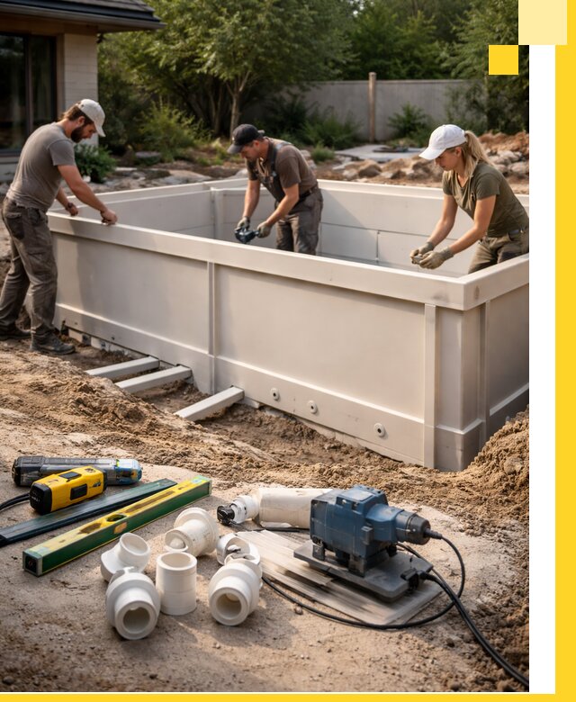 Установка полипропиленовых бассейнов под ключ в Мичуринске