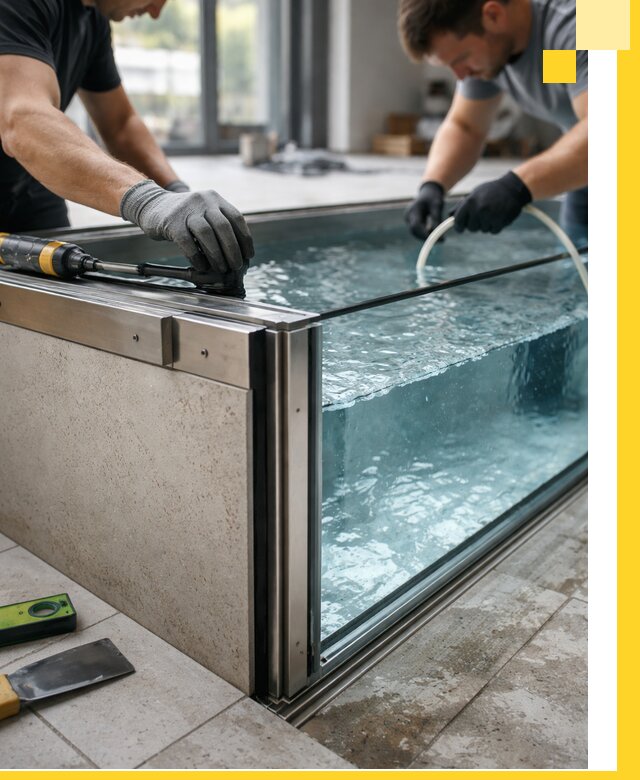 Проектирование и монтаж стеклянных бассейнов в Мичуринске