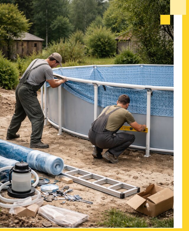 Установка и монтаж каркасных бассейнов в Мичуринске под ключ