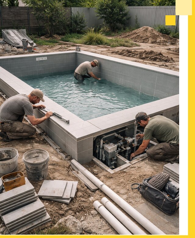 Строительство и монтаж бассейнов для дачи под ключ в Мичуринске