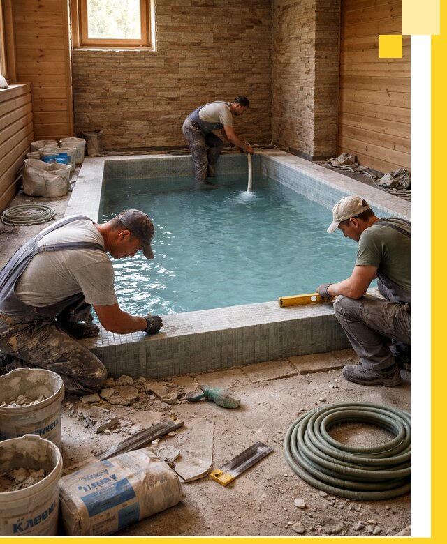 Проектирование и строительство бассейнов для бани в Мичуринске