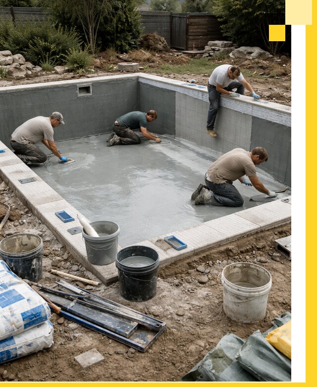 Изготовление и монтаж чаши бассейна под ключ в Мичуринске