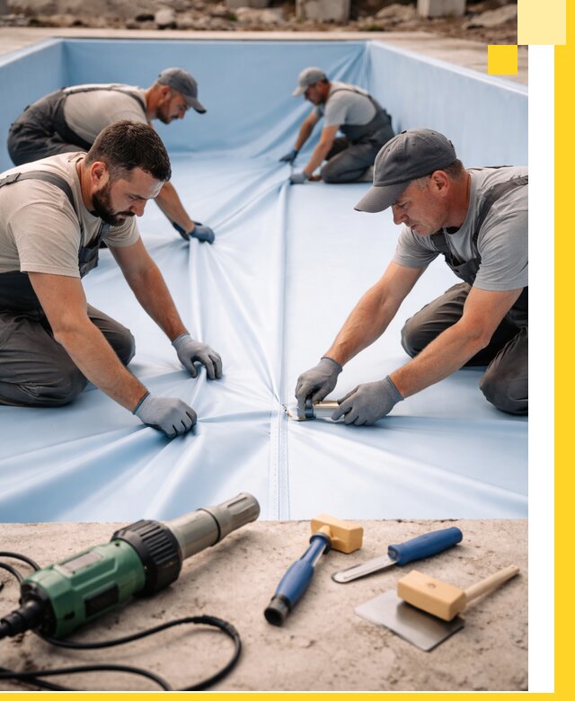 ПВХ пленка для бассейнов с монтажом и гарантией в Мичуринске