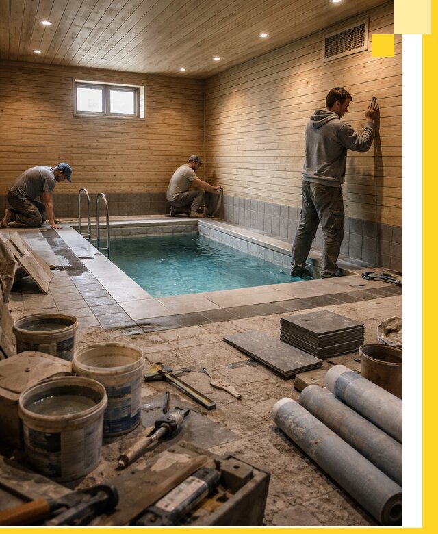 Строительство бани с бассейном и сауной под ключ в Мичуринске