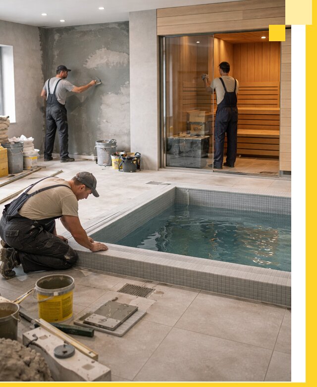 Проектирование и строительство сауны с бассейном в Мичуринске