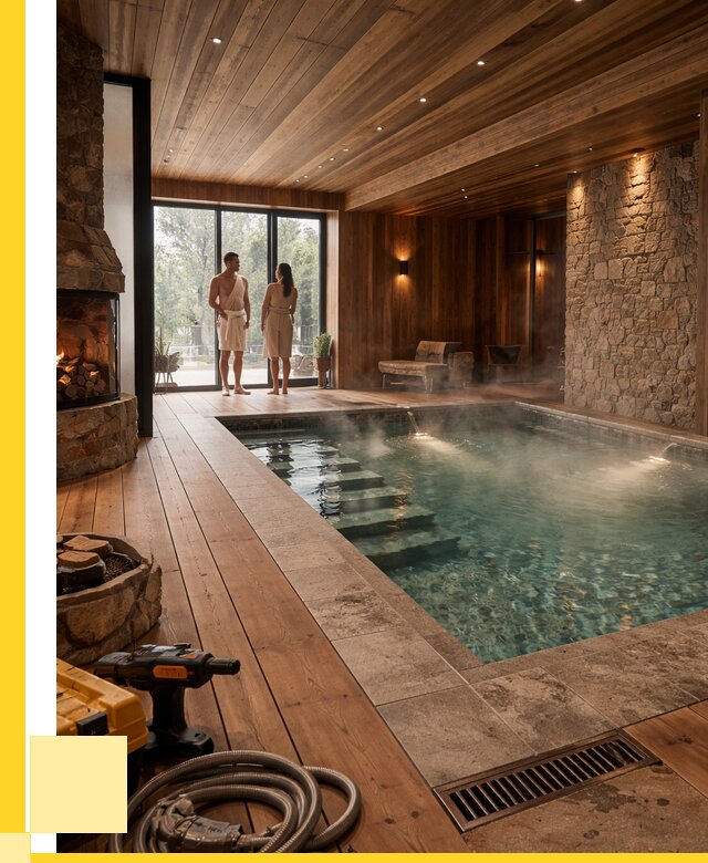 Проекты бань с бассейном под ключ в Мичуринске от 77655 р., ЭриданМчр