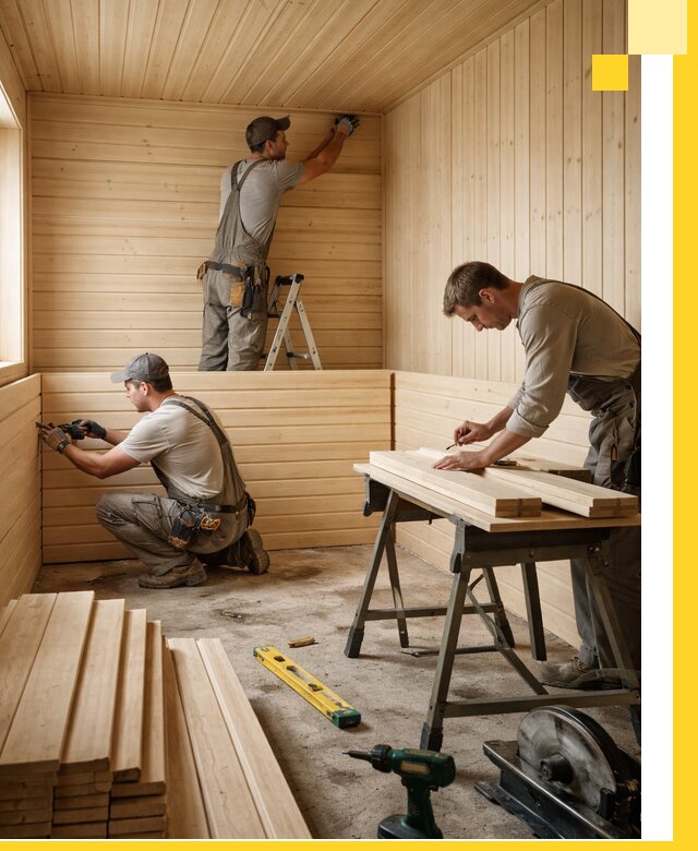 Обшивка саун в Мичуринске из натуральной древесины под ключ