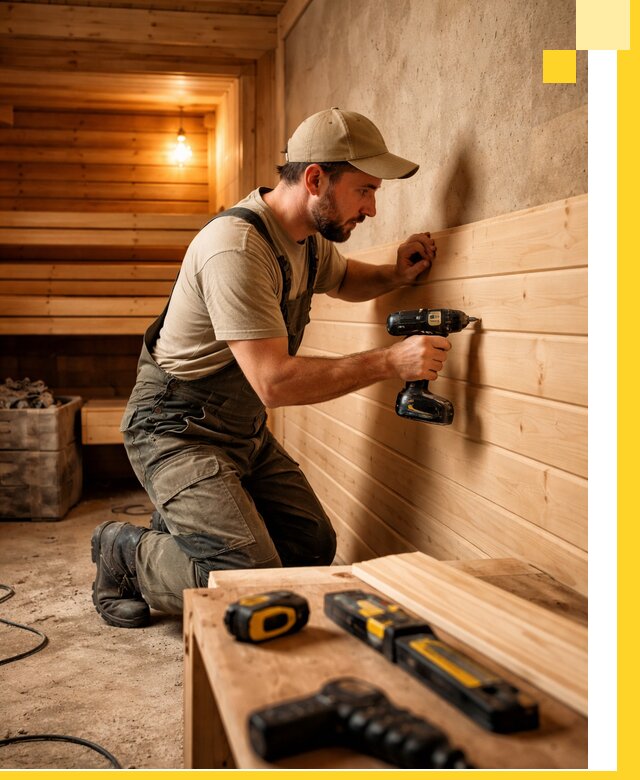 Профессиональная внутренняя отделка бани в Мичуринске под ключ