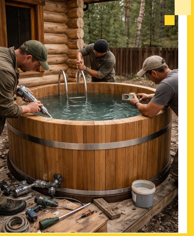 Строительство бань с купелью под ключ и отделкой в Мичуринске