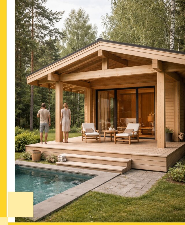 Бани с террасой под ключ в Мичуринске от 621240 р. | ЭриданМчр