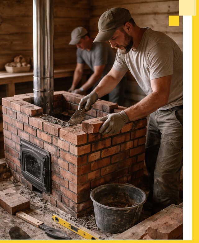 Кирпичные печи для бани под ключ в Мичуринске, проект и монтаж