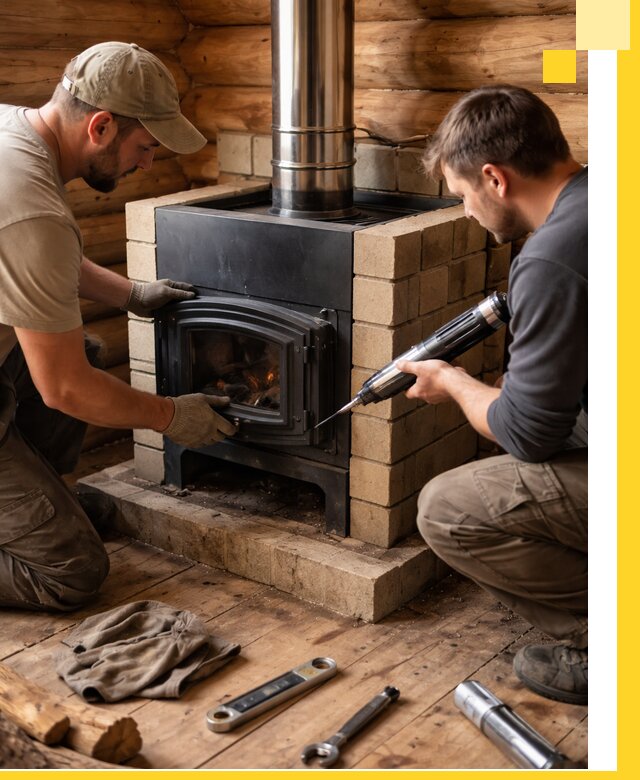 Монтаж и установка печи в бане под ключ с гарантией в Мичуринске