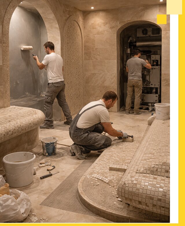 Строительство бани с хамамом и бассейном под ключ в Мичуринске