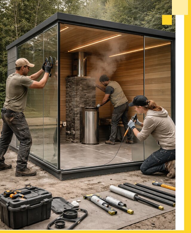 Проектирование и строительство стеклянных бань в Мичуринске