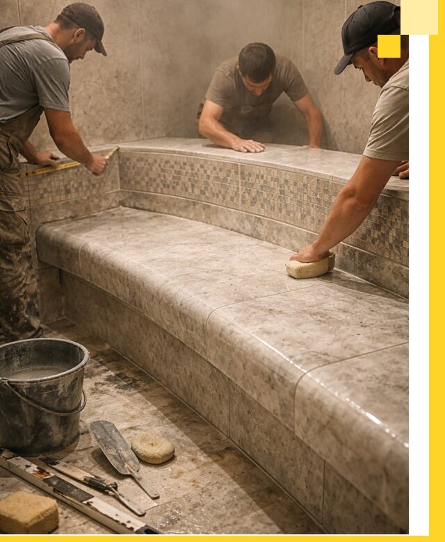 Изготовление и установка сидений для хамама в Мичуринске