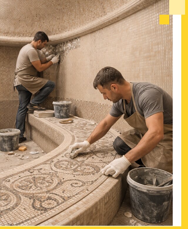 Плитка для хамама в Мичуринске, укладка, подбор и поставка